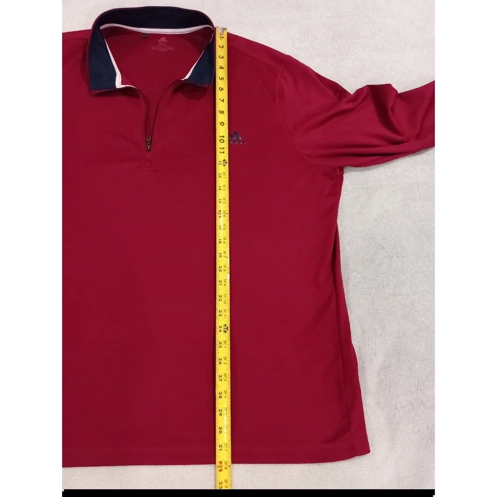 Mens Adidas 1/4 Zip Pullover Sweater Maroon‎ 2XL